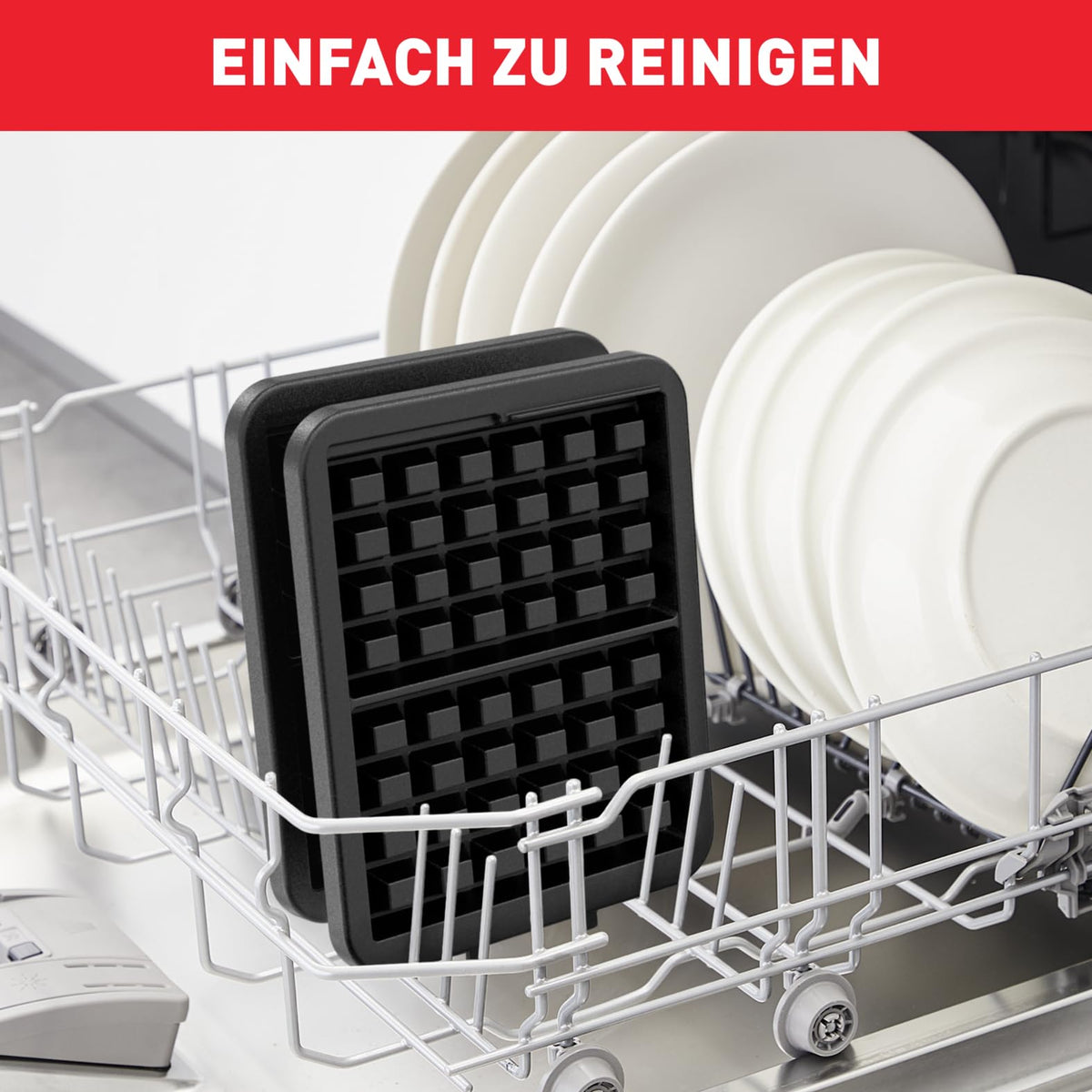 Tefal King Size Waffeleisen WM756D, aparat de făcut vafe dublu pentru 2 vafe belgiene, funcție de rotire, plăci cu strat antiaderent, vafe groase, regulator de temperatură, curățare ușoară, 120W, 1L [Clasa energetică A+]