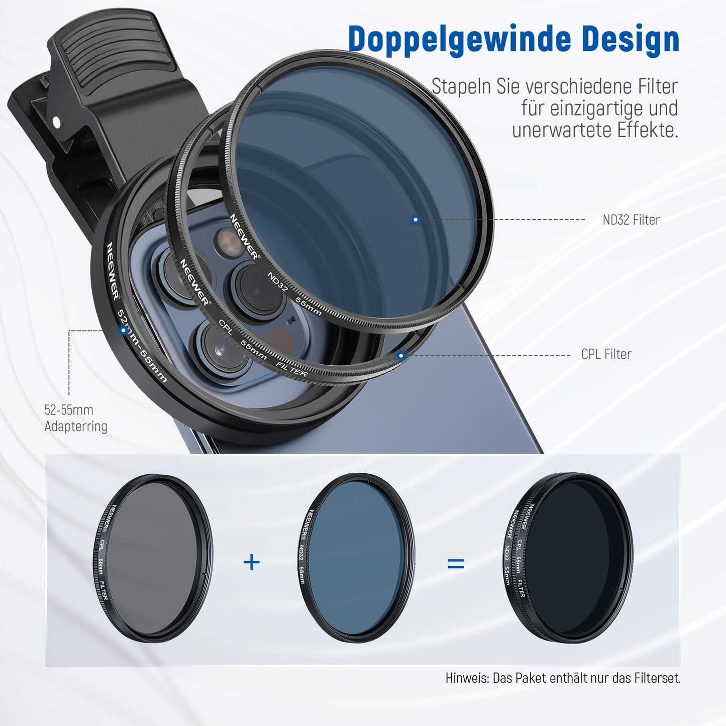 NEEWER 55mm ND + CPL + Star + 4 gradient filter set - 10102107