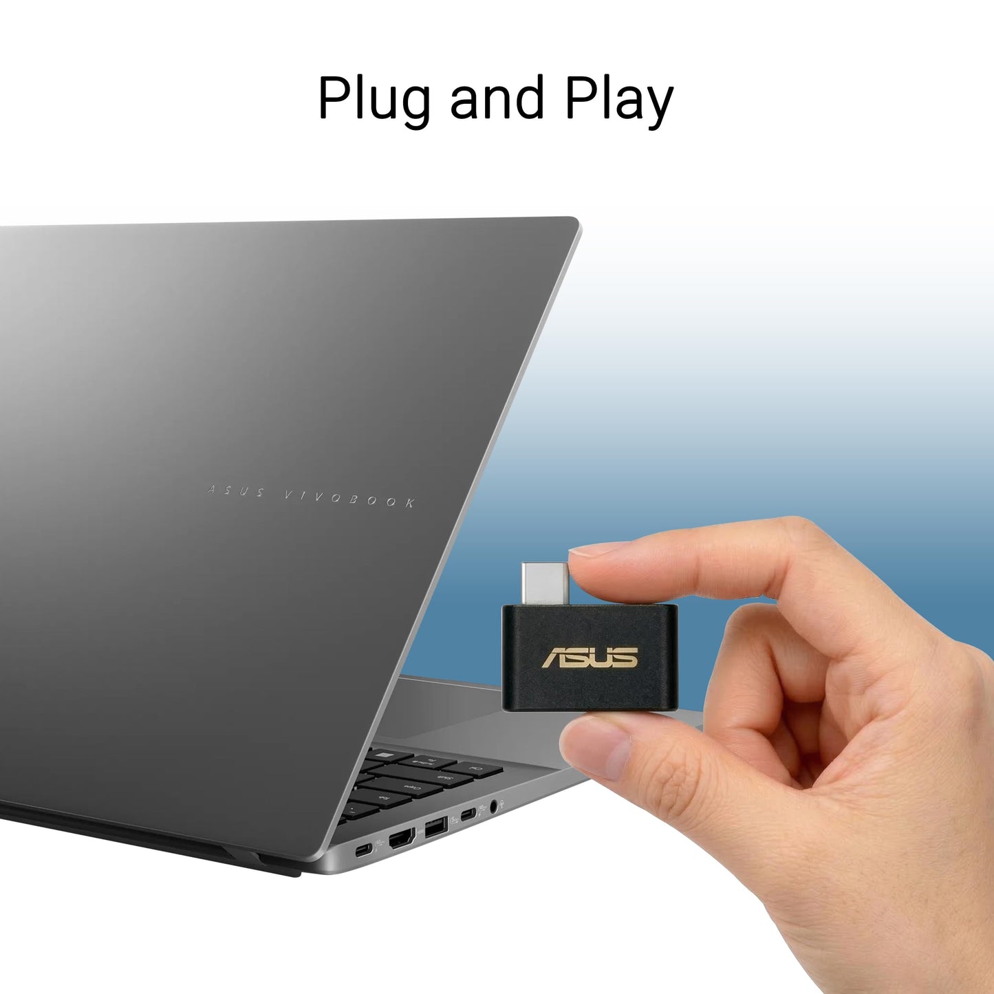 ASUS Tri-Band BE6500 WiFi 7 Mini USB Adapter (6GHz Band, Supports 4096-QAM, Plug and Play, Type-C USB 3.0, Compatible with Windows 10 & 11) - USB-BE93