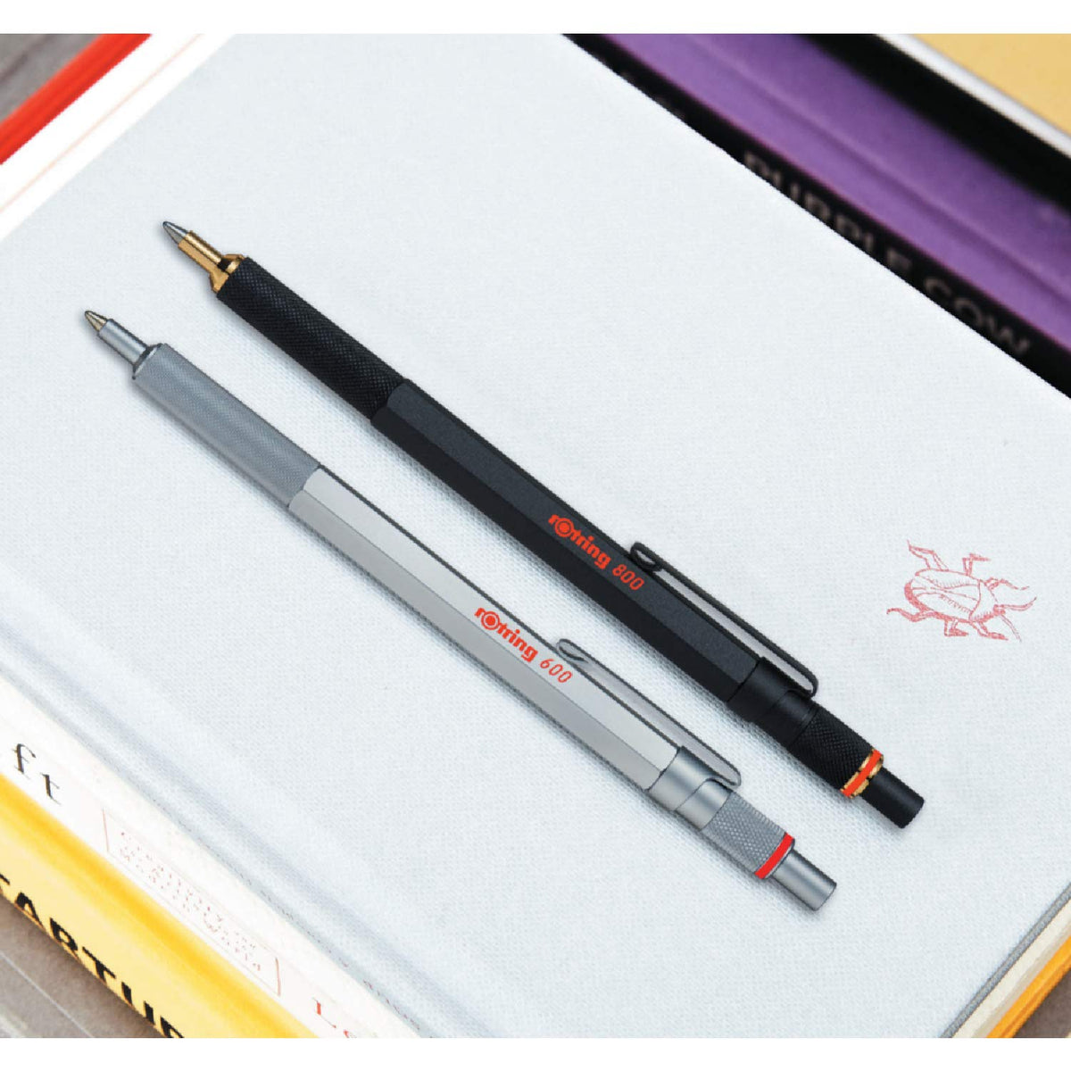 rOtring 600 Ballpoint Pen | Medium Tip | Black Ink | Silver Barrel | Refillable - 2032578
