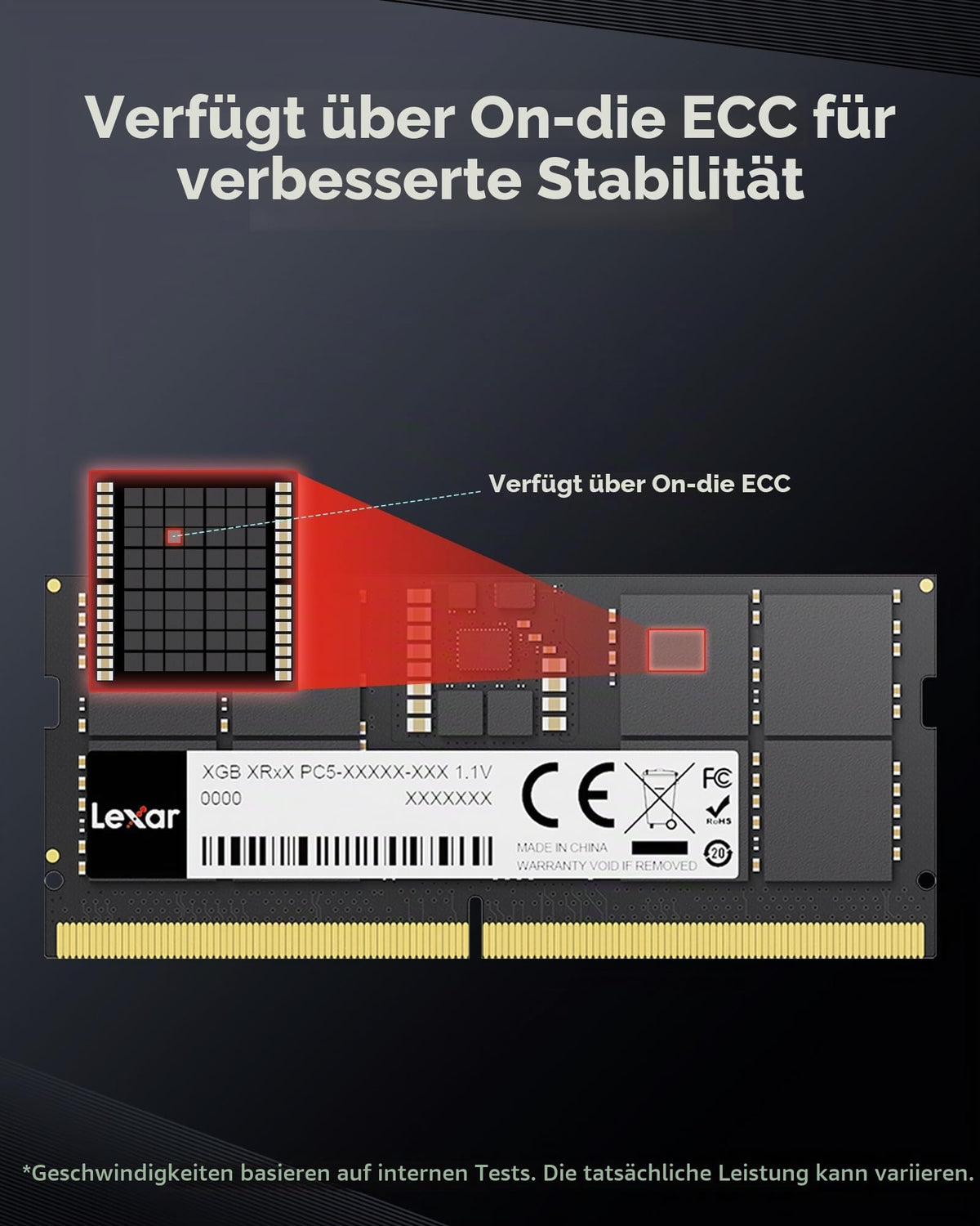 Lexar SODIMM 16GB DDR5 RAM 4800MHz, 262-Pin DDR5 SODIMM Laptop RAM, High Performance SO-DIMM Memory for Laptop Memory/All-in-One Intel NUC Mini PC, 1.1V, CL40-40-40-77 - LD5DS016G-B4800GSST