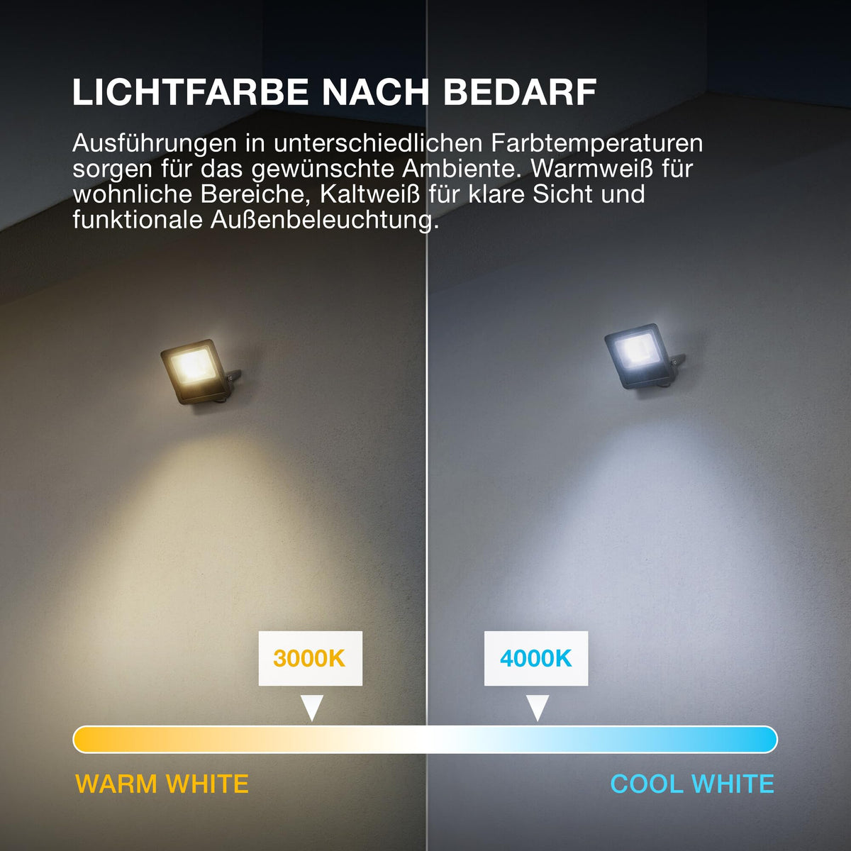 Osram ENDURA FLOOD PC 10W LED Floodlight, 3000K warm white, 1000 lumens, IP65 weatherproof floodlight, recycled aluminum, 110° angle, dark gray, 2-Pack - 4099854669491