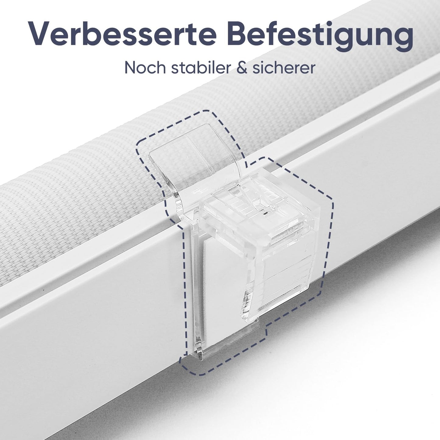 Sekey double roller blind Klemmfix without drilling for windows, two-tone double roller blind 100 cm wide, duo roller blind sun protection, 100x150cm, white & light gray - BL-7120
