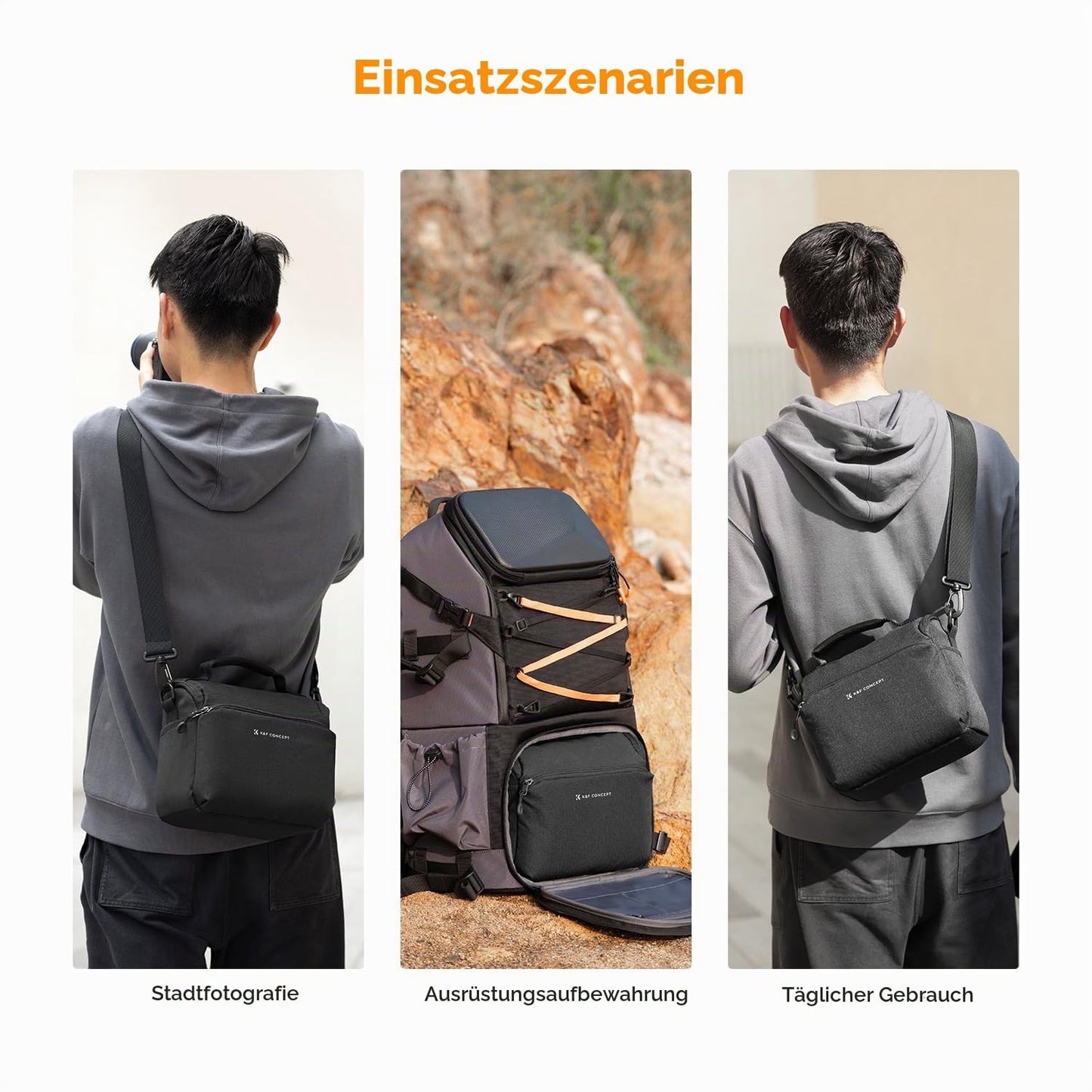K&F CONCEPT camera backpack camera bag, SLR bags shoulder bag, camera bag liner bag, photo bag for photographers Suitable for everyday use - JPKF13.179US