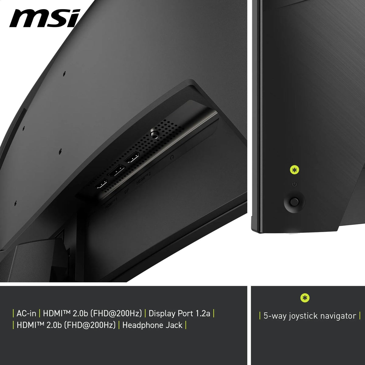 MSI MAG 276CFA E20 27-Inch FHD 1500R Gaming Monitor, 1920 x 1080 Rapid VA, 200 Hz, 0.5 ms, HDR capable, AMD FreeSync Premium, Eye Care, AI Vision, HDMI 2.0b, DP 1.2a, VESA mount, black - 4711377389525