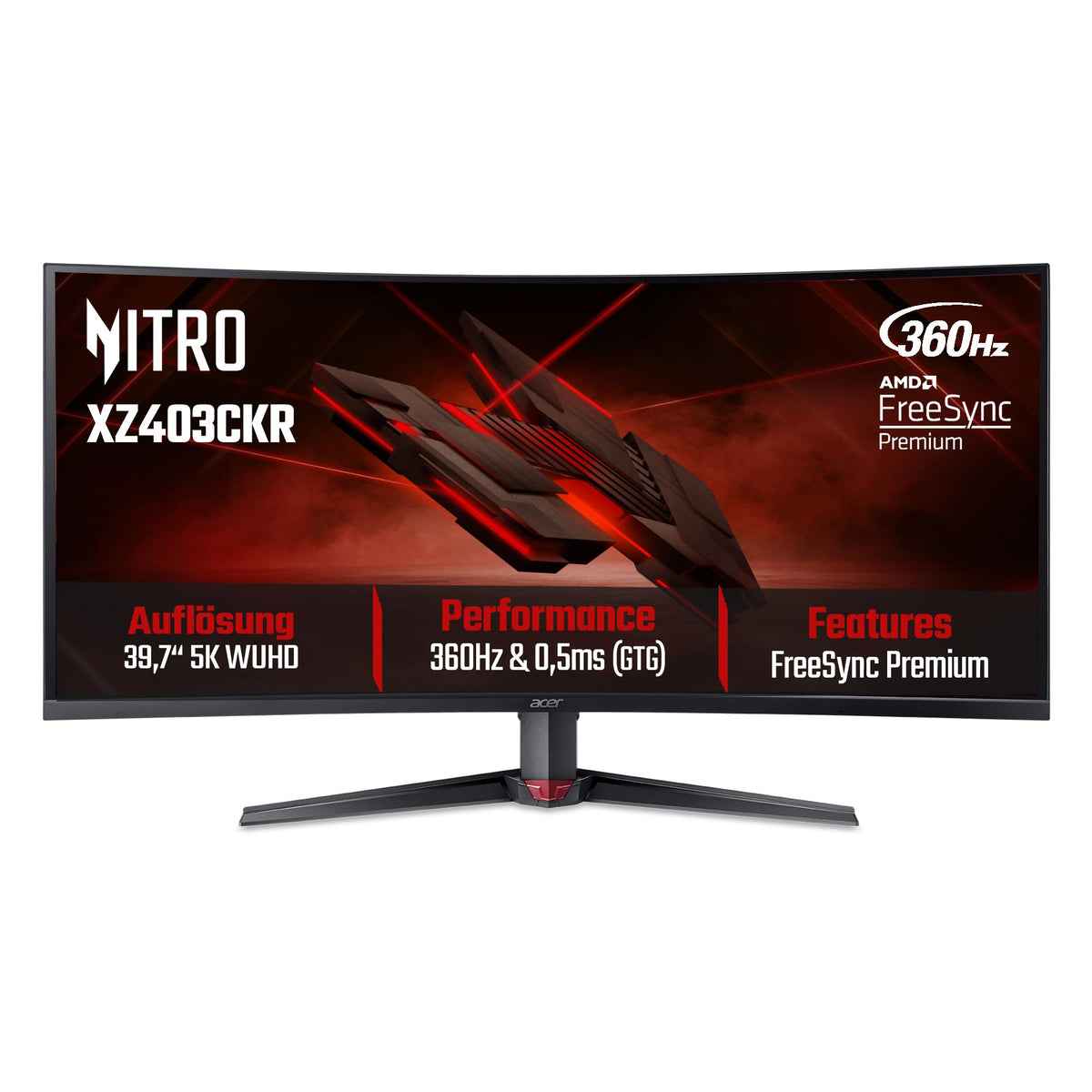 Acer Nitro XZ403CKR 5K Gaming Monitor 40 Zoll (100.8 cm) WUHD, 360Hz DFR - XZ403CKRbmiiphuzx