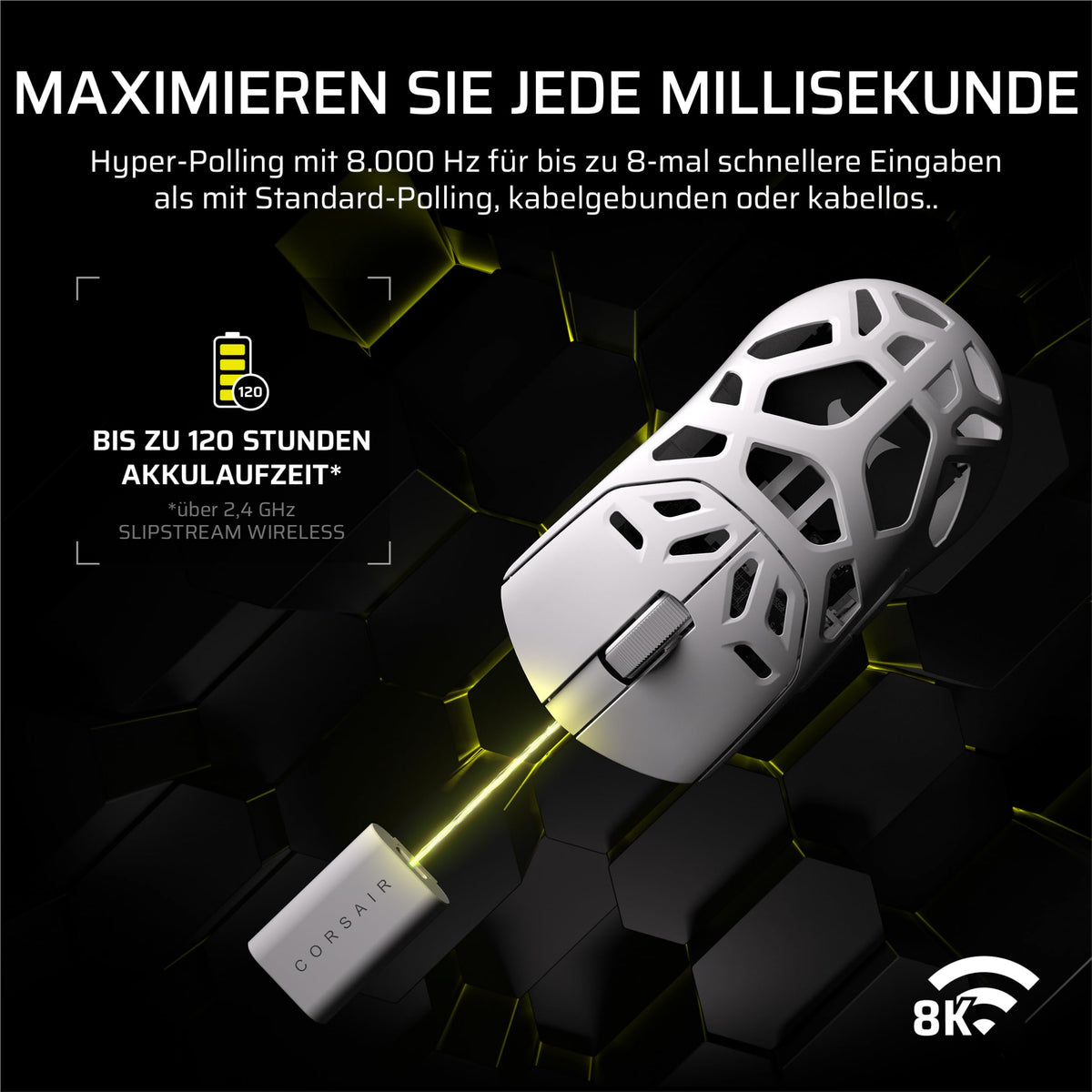 Corsair Sabre v2 PRO Mouse de gaming wireless MG FPS – Alb - CH-931G101-WW