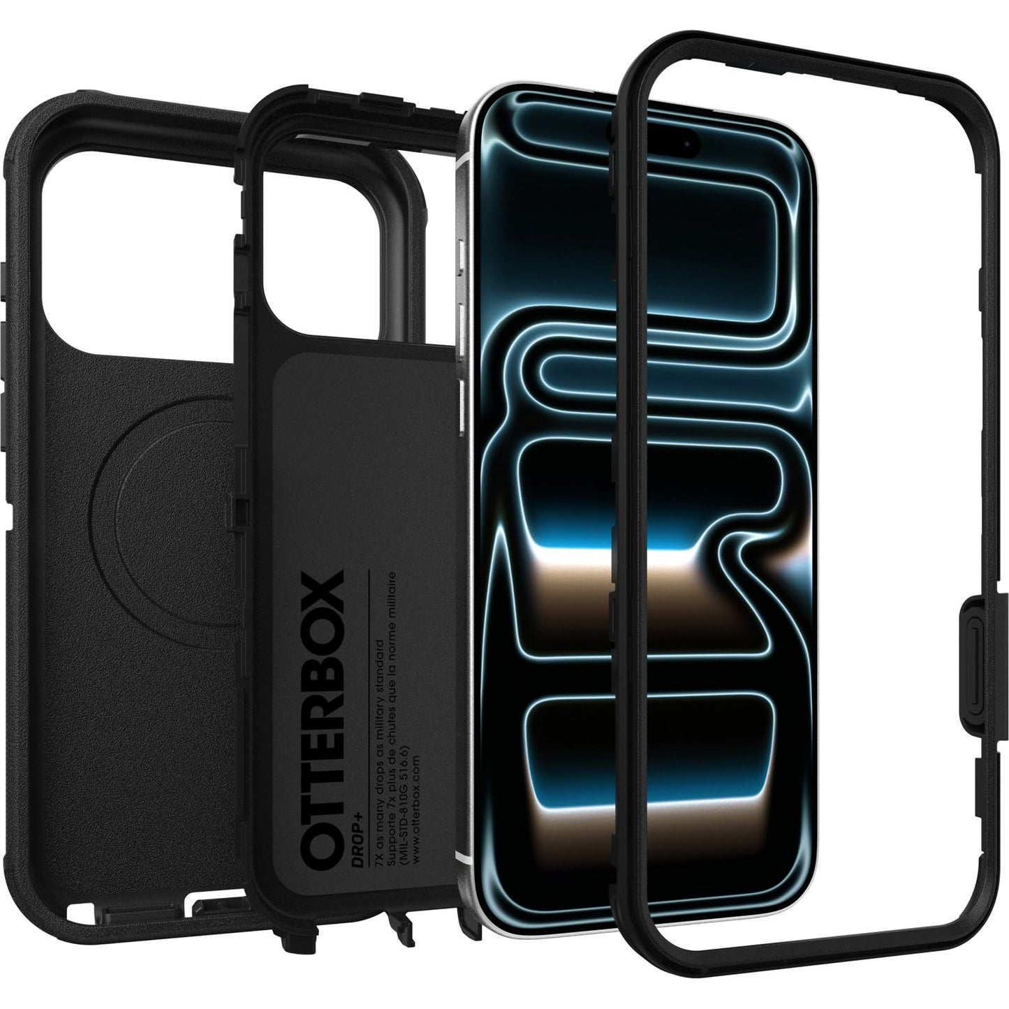 OtterBox Defender Series Pro MagSafe Case for iPhone 17 Pro Max, Shockproof, Drop Proof, Ultra Heavy Duty Protective Case, 7X Military Grade Tested, Black - 77-98392