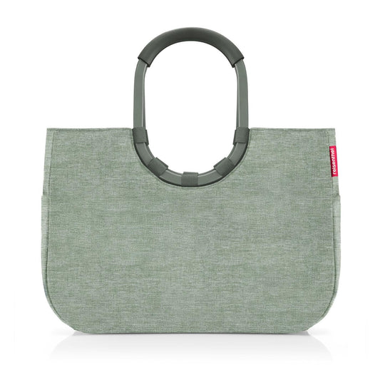 reisenthel loopshopper L frame twist sage – geantă rezistentă cu compartimente practice, fabricată din sticle PET reciclate – design fermecător și impermeabil - OR5049