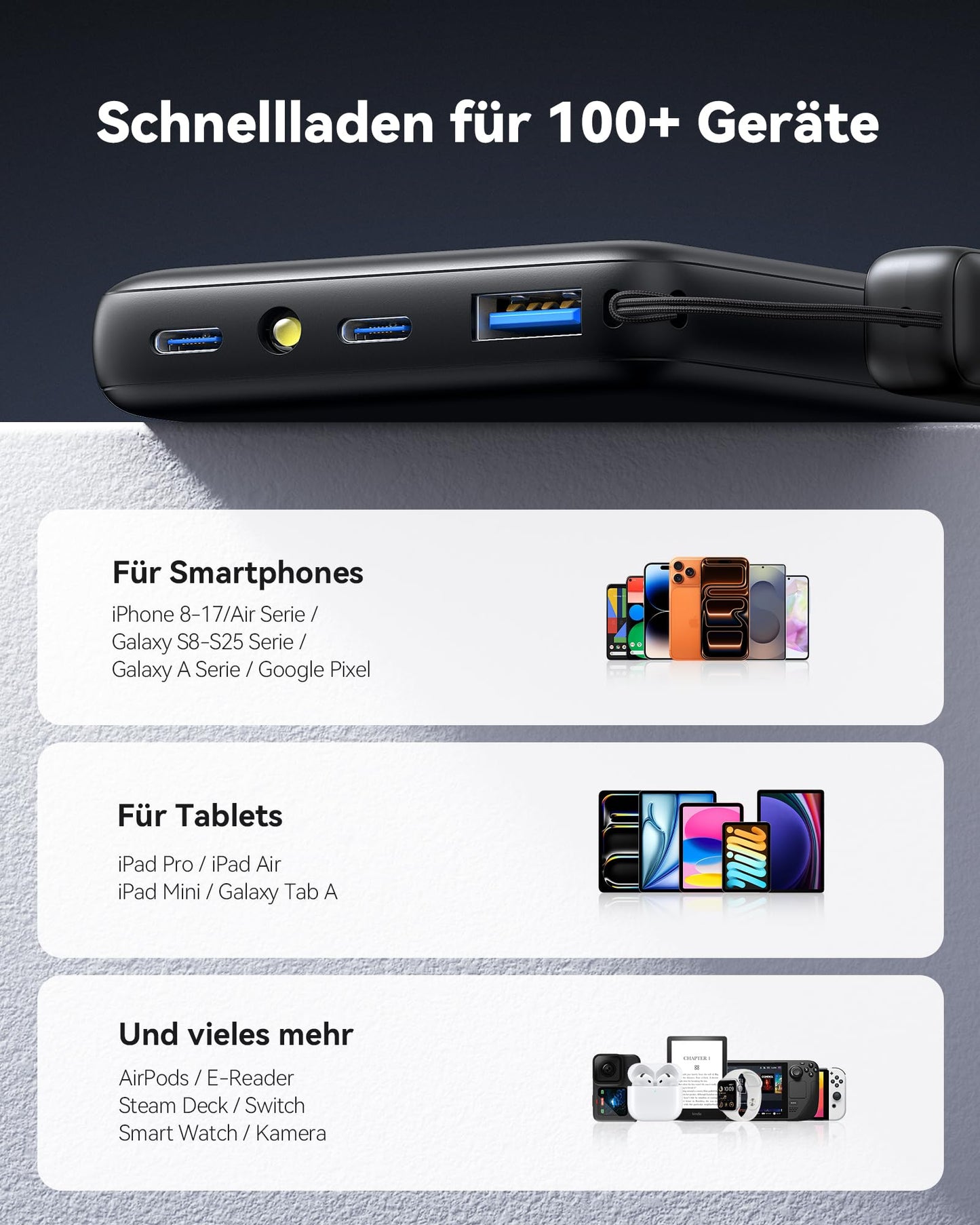 INIU 45W fast charging power bank, 40% small 10000mAh external cell phone batteries - P41
