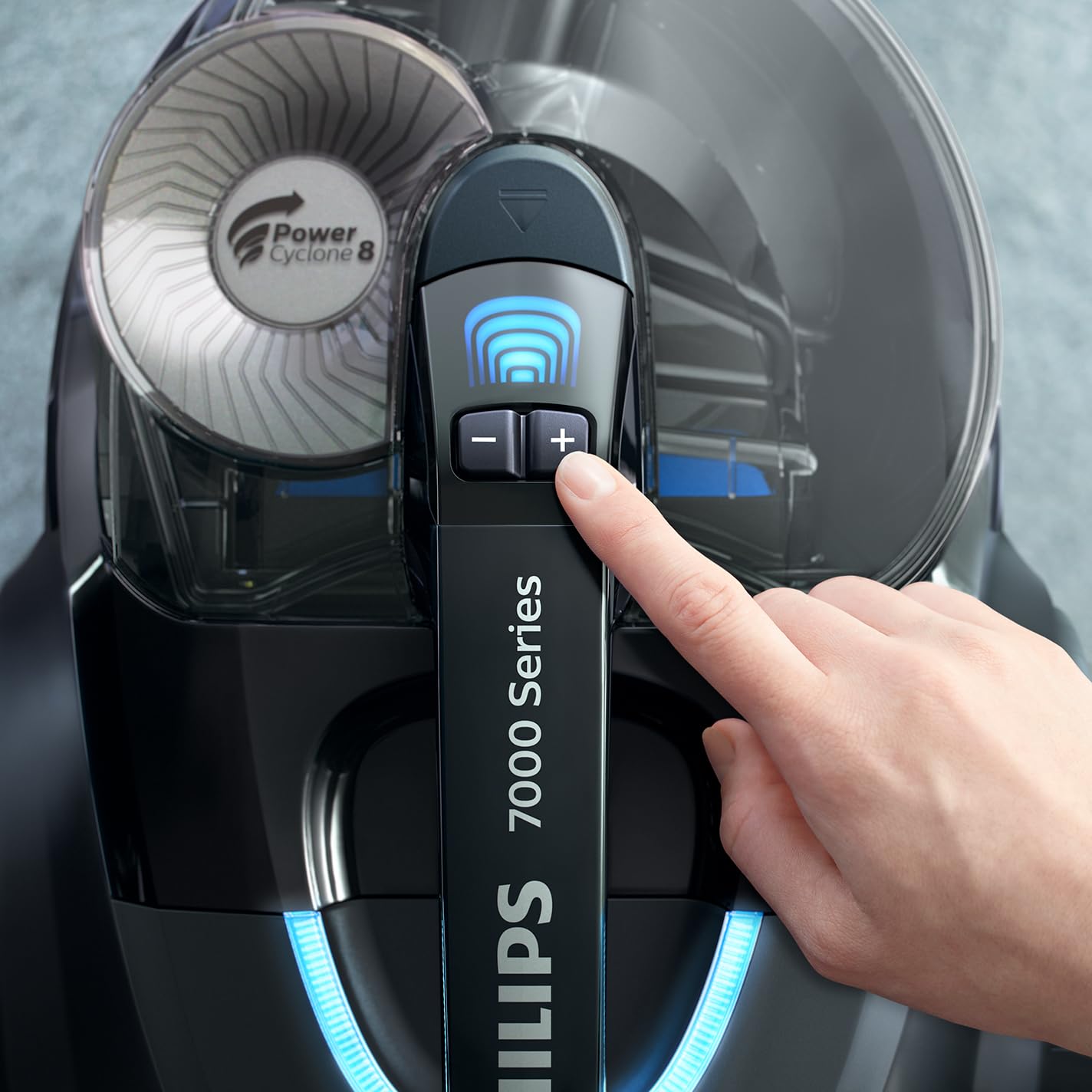 Philips PowerPro Expert 7000 Series (bagless vacuum cleaner, TriActive+ LED nozzle, allergy filter, 900 watts) high-gloss black - FC9747/09