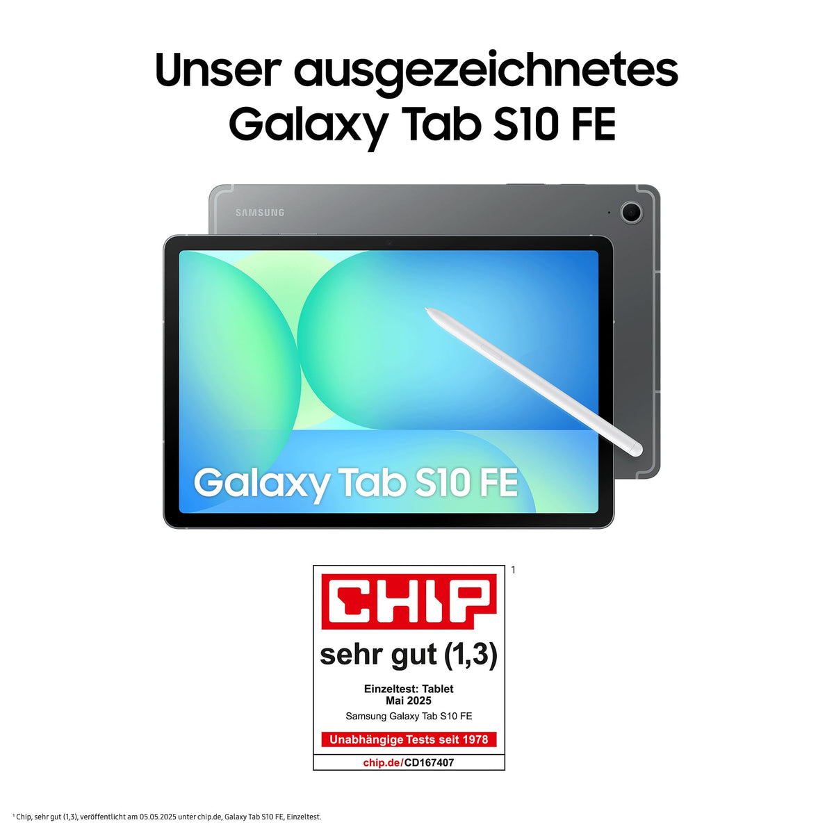 Samsung Galaxy S10 FE AI-Tablet, Android Tablet, 128 GB storage, 8 GB RAM, 27.70 cm/10.9" display, includes S Pen, 5G, long battery life, gray, 36 months manufacturer warranty [Exclusive on Amazon] - SM-X526BZAREUB