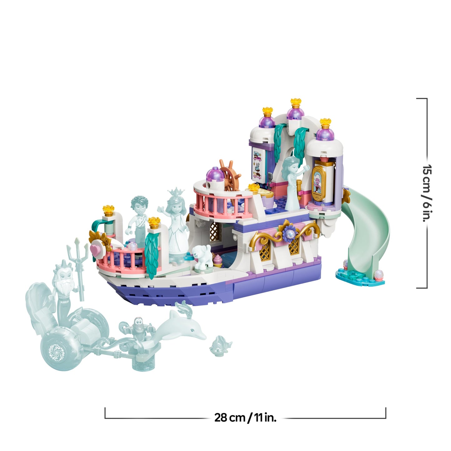 LEGO ǀ Disney Princess Ariel's Royal Wedding Boat - The Little Mermaid Set with 7 figures including Arielle and Vanessa - Room decoration - Gift for girls aged 6 and up and fans 43299