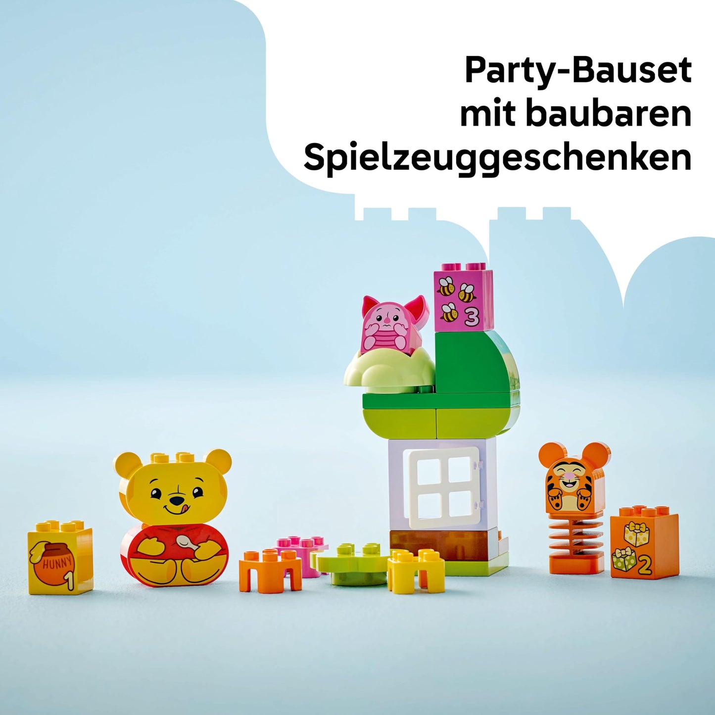 LEGO DUPLO | Disney Winnie the Pooh's Birthday Party - Educational Toy for Preschool Children - Set of 3 Minifigures, Including Winnie the Pooh, Tigger & Piglet - Gift for Boys & Girls from 1 Year 10457