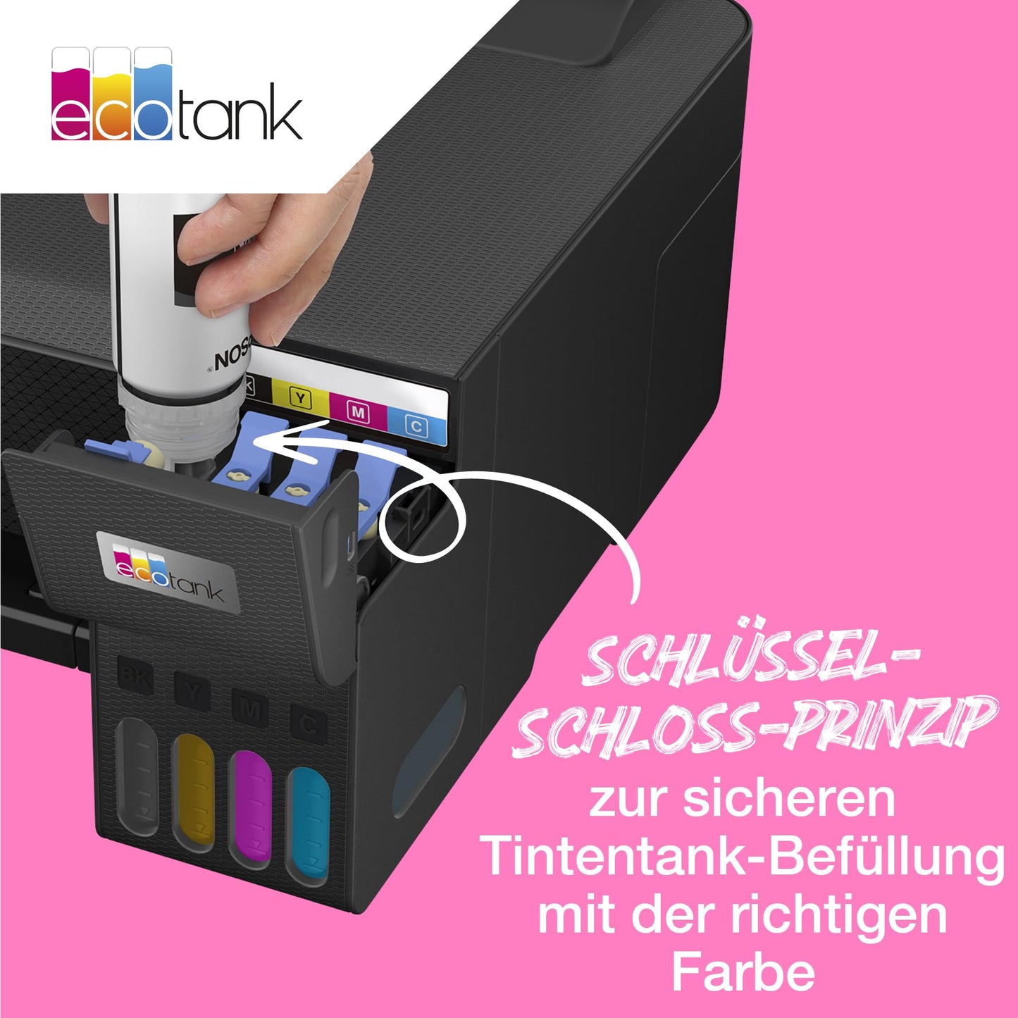 Epson EcoTank 104 Original Ink Bottle | Black| High yield – Up to 4,500 pages | Brand quality for optimal results - EP65580