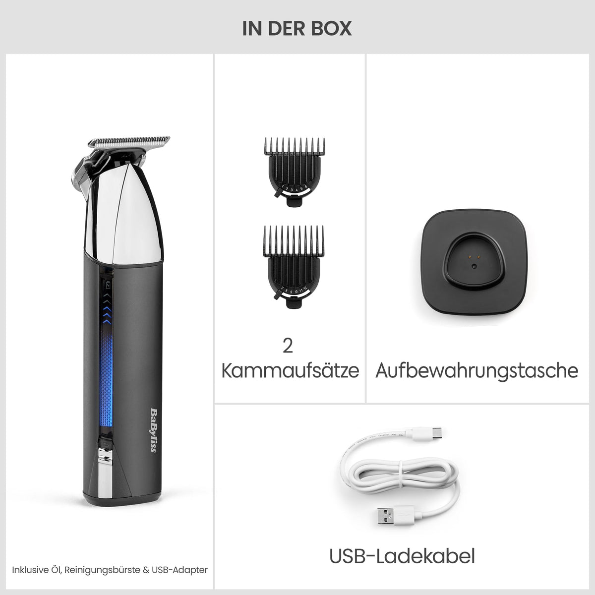 BaByliss Super-X Metal Hair & Beard Trimmer – Professional grooming tool with Japanese steel skeleton T-blade, lithium-ion battery, 5 hours of cordless runtime, waterproof, T996E