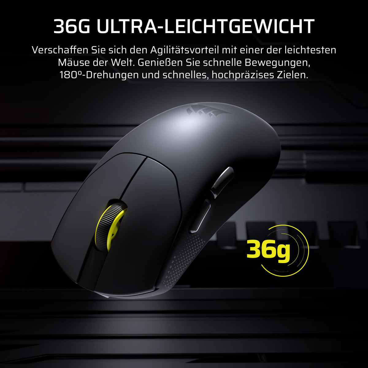 Corsair Sabre v2 PRO Ultralight Wireless FPS Gaming-Maus – Schwarz - CH-931G000-AS