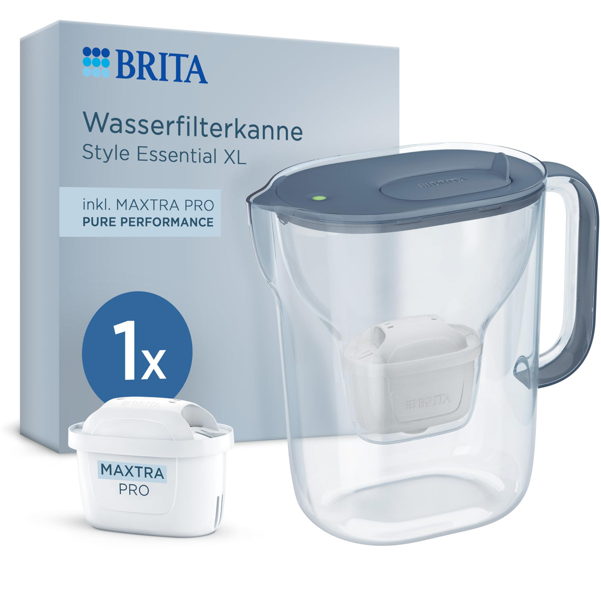 BRITA Filtru de apă Cană MAXTRA Style Essential XL, 1x Pure Performance - 1058153