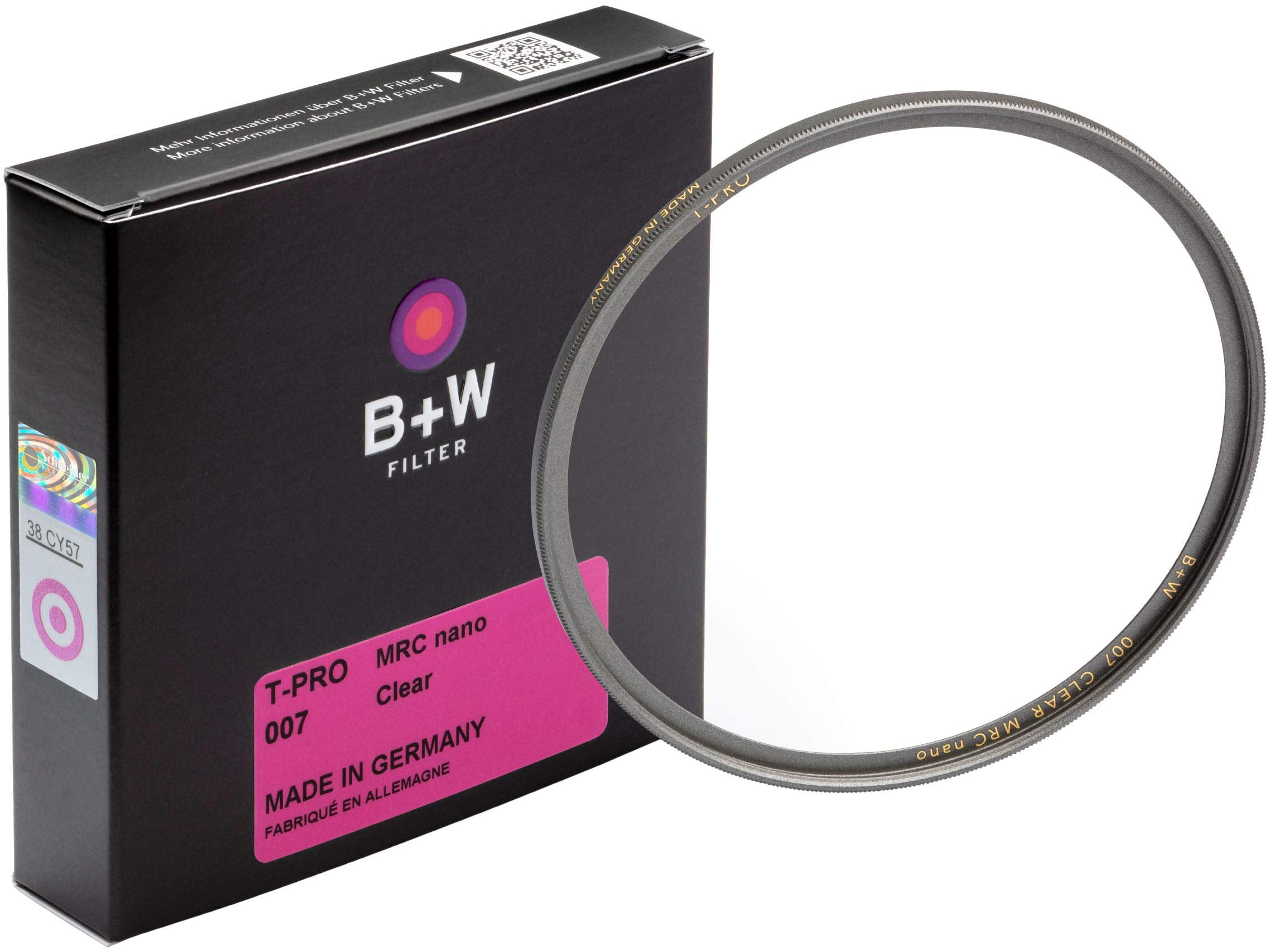 B&W 007 protective filter, Clear Filter T-Pro, titanium finish, MRC Nano, 16x coated, super slim, premium 1097738 67
