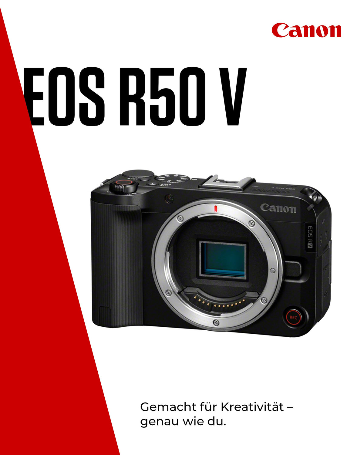 Canon EOS R50 V – Vlog camera (body) compatible with RF lenses | Content creator equipment for vlogging & travel | Bluetooth-enabled - R50V