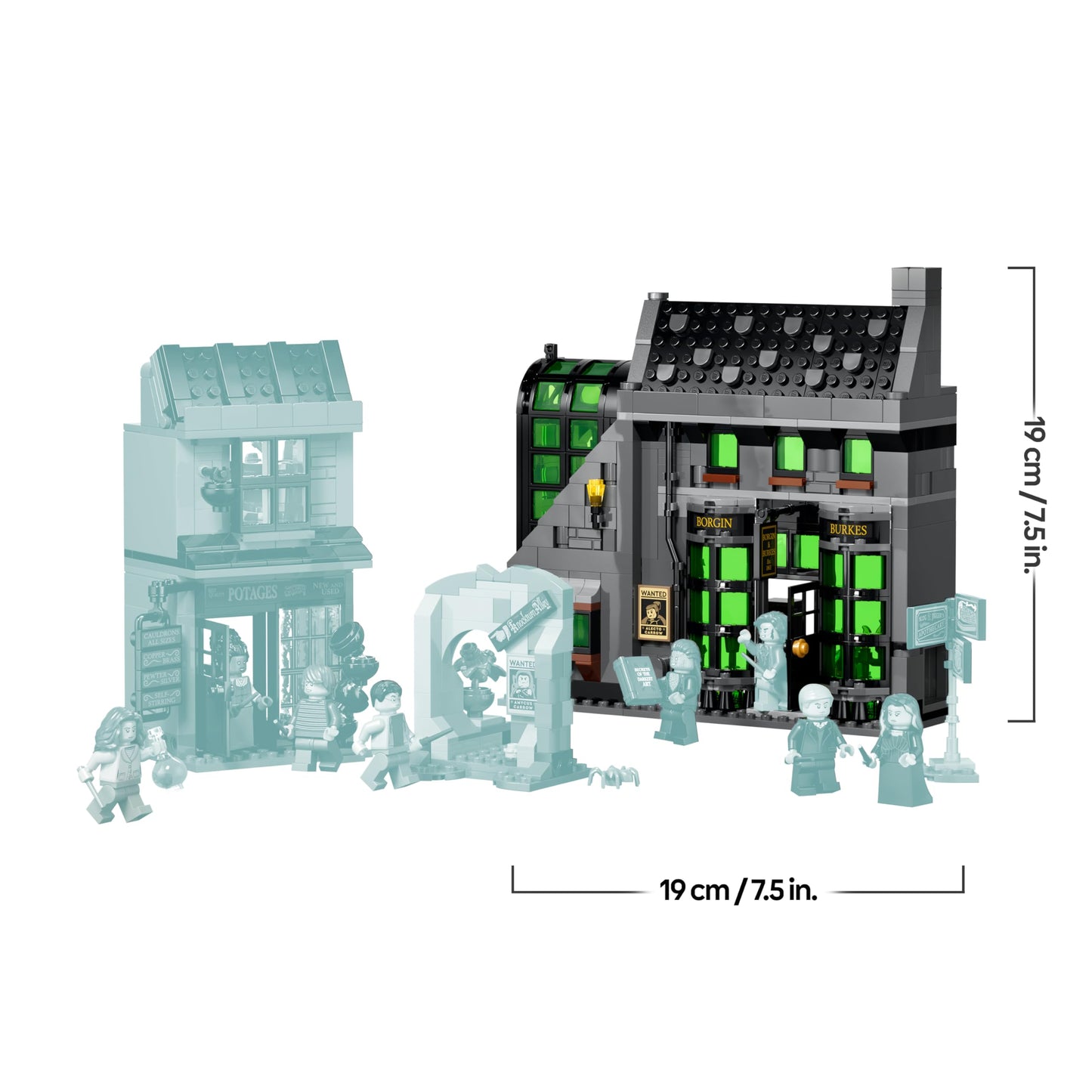 LEGO Harry Potter Wizarding Shops in Diagon Alley Toy - Miniature Model Building with 8 Minifigures & Collectable Patronus - Children's Room Decoration - Gift for Girls, Boys & Fans from 8 Years - 76471