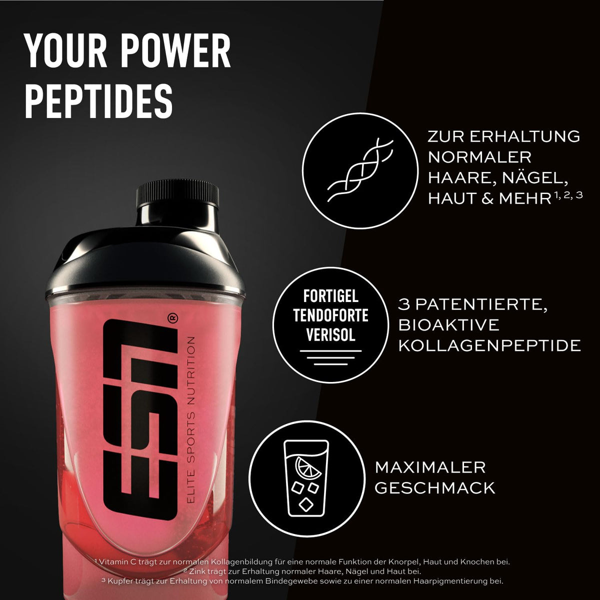 ESN Collagen Peptides, 300 g Cireș proaspăt - 10828