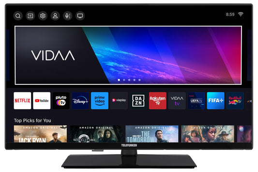 TELEFUNKEN XH32VP750M, 32 inch Smart TV, VIDAA, HD-Ready, HDR, triple tuner, LED TV, black, 2024