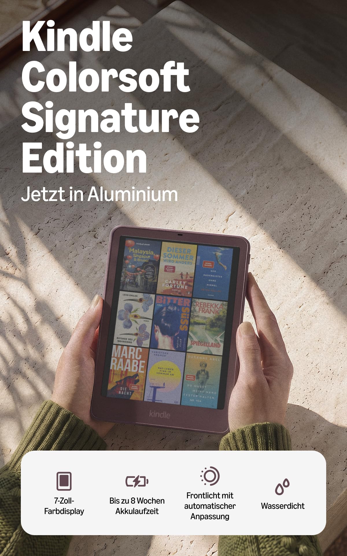 Amazon Kindle Colorsoft Signature Edition 32 GB (latest generation), thinner, new aluminum design, 7-inch color display, front light with automatic adjustment - Fig. - T3R8L7