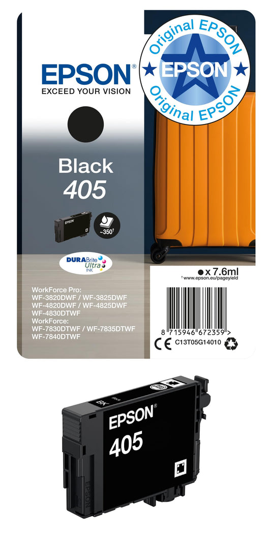 Epson Orginal 405 Tinte Koffer Singlepack schwarz Standard - EPST05G14010