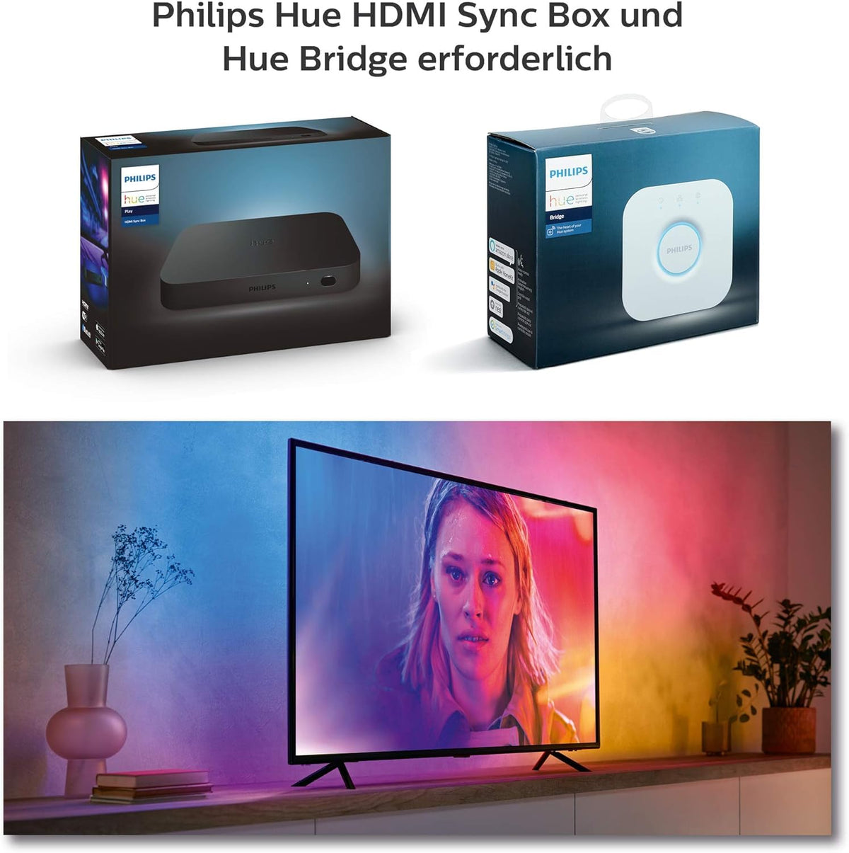 Philips Hue Gradient Lightstrip, Home Cinema LED Strip, 65 Inch - 929002422801
