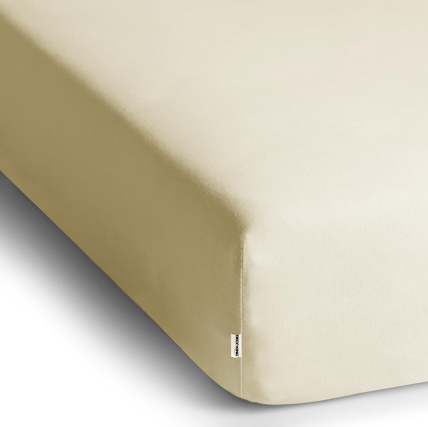 DecoKing fitted sheets 200x220 220x240 cm 100% combed cotton beige fitted sheets jersey box spring bed Amber 200 x 220 220 x 240