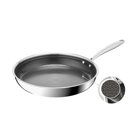 Tefal Master Mesh tigaie ceramică, 28 cm, tehnologie HybridMesh, suprafață rezistentă la zgârieturi, prăjire optimă, eliberare ușoară, formă adâncă, pentru toate tipurile de plite, oțel inoxidabil, E5331604