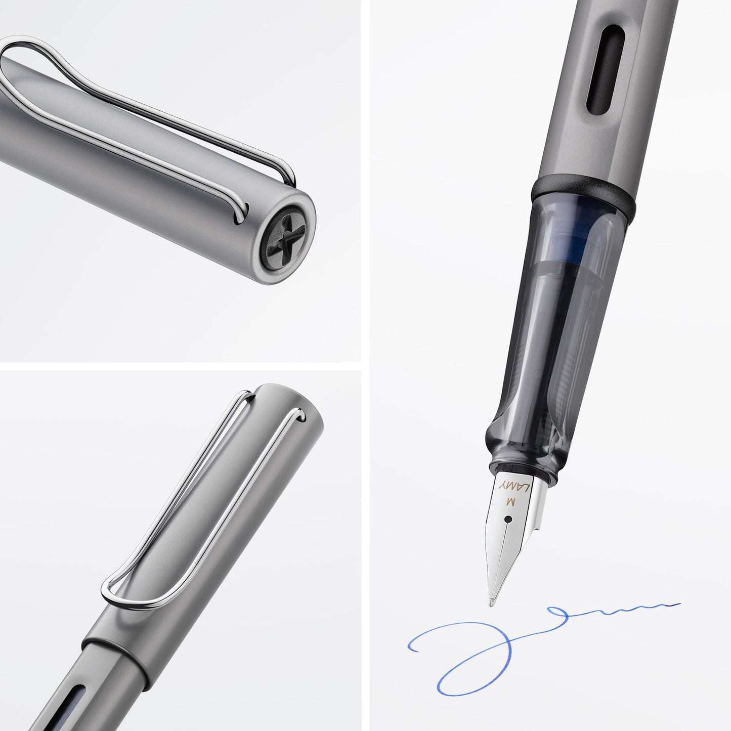 Lamy AL-star graphite fountain pen with polished steel nib in line width EF - L26EF