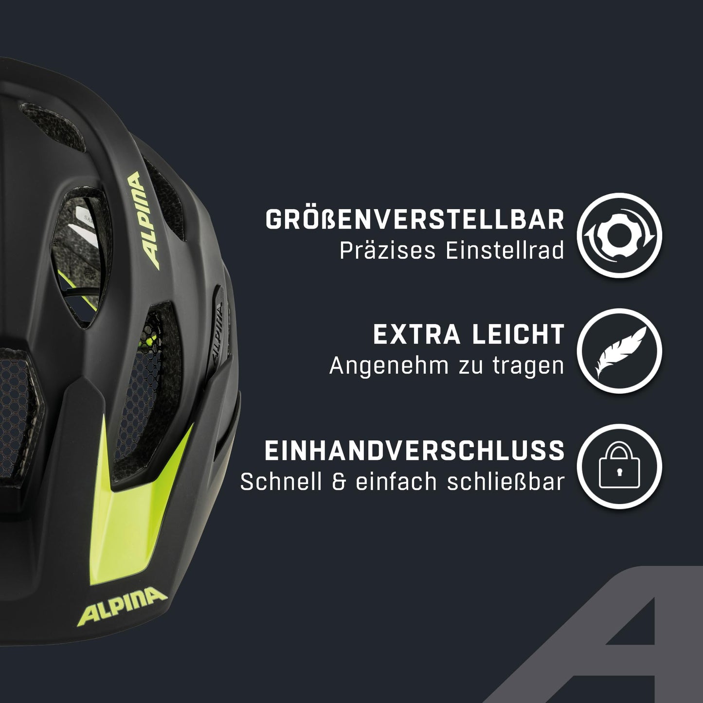 ALPINA Carapax 2.0 MTB bicycle helmet, Black-neon Yellow matt, 52-57 cm - A9725142