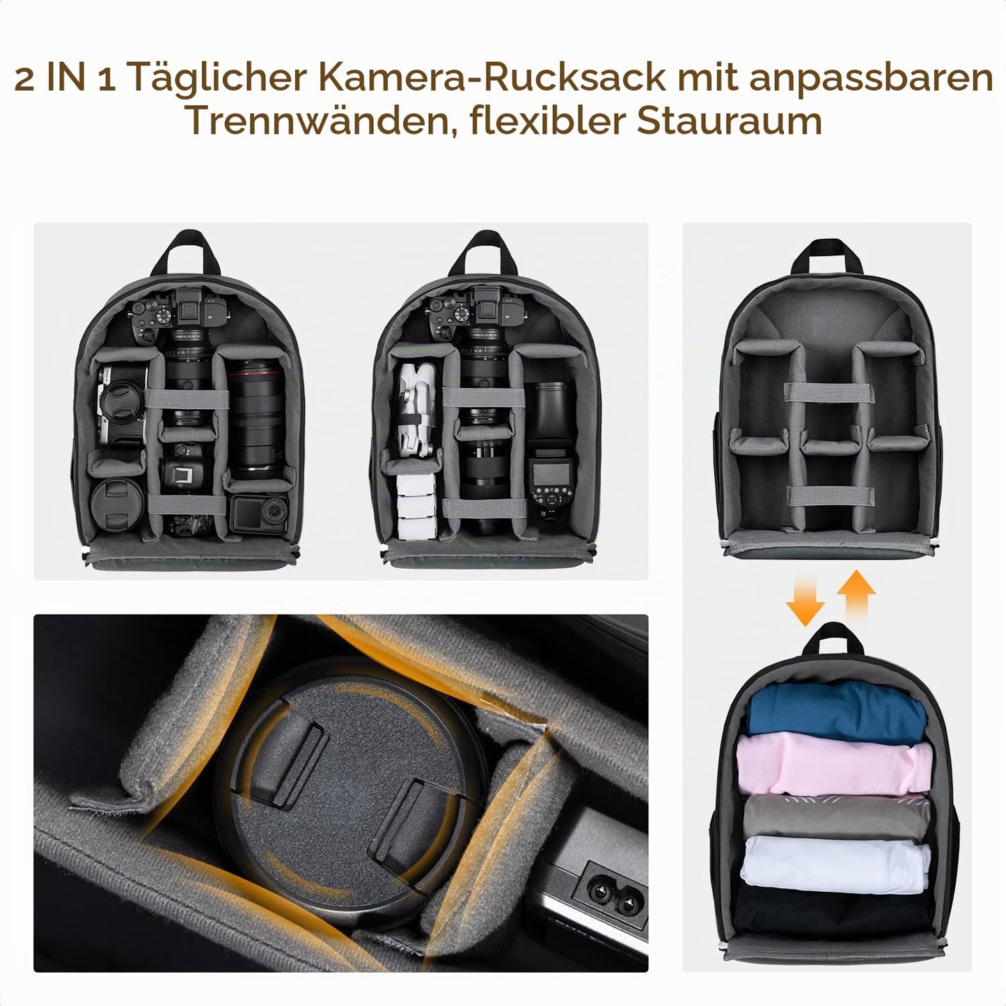 K&F CONCEPT camera backpack photo backpack compact & lightweight with rain cover - KF13.223V4
