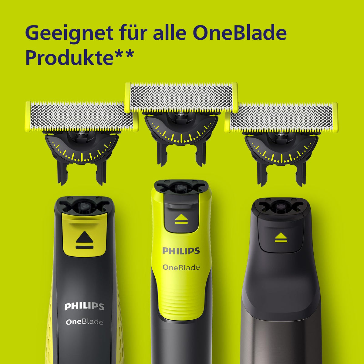 Philips OneBlade Original 360-Klingen, compatibile cu toate modelele OneBlade și Pro, original de la Philips, pachet de 3 bucăți (model QP430/60)