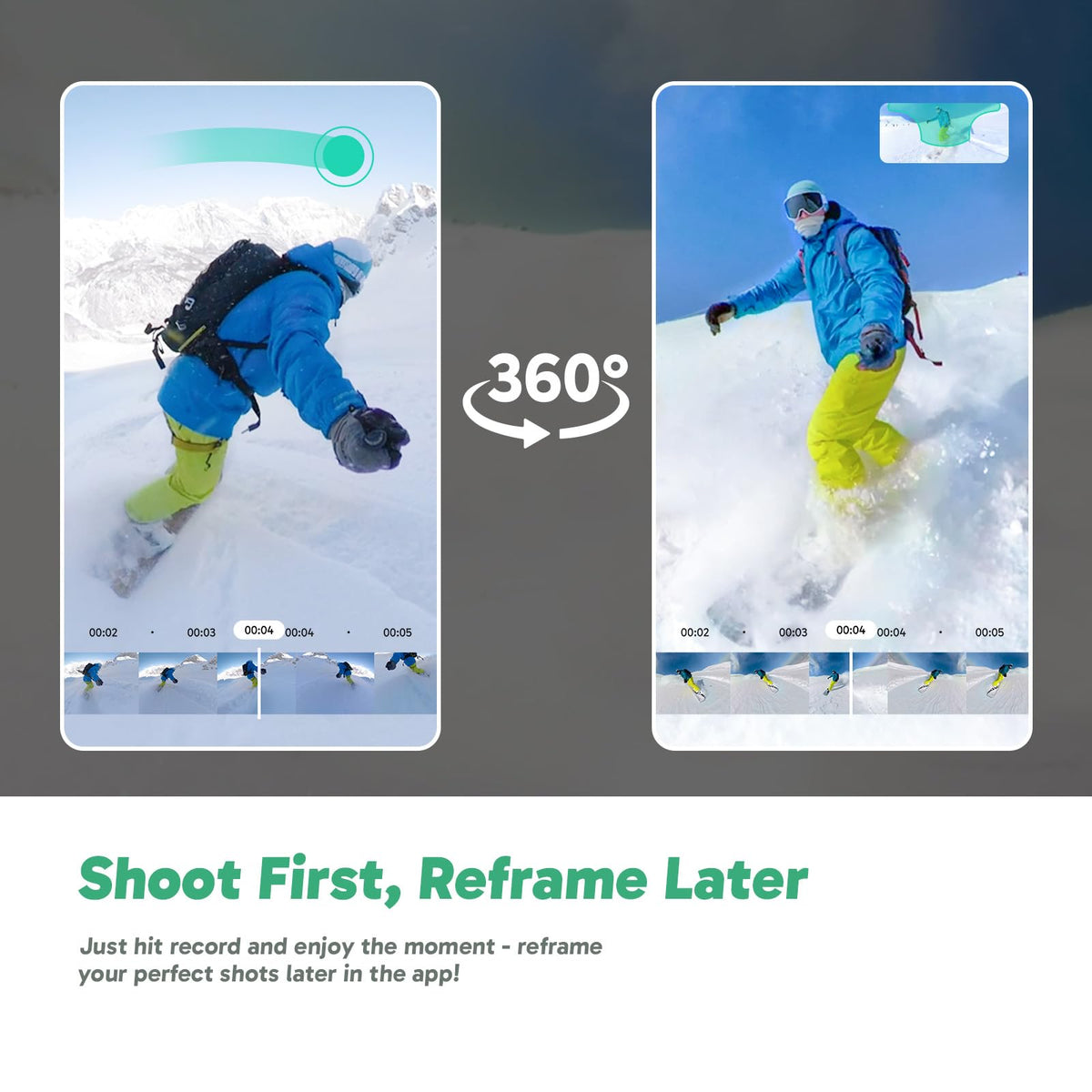 AKASO 360° Action Cam - 5.7K 72MP 360 Degree Action Camera with 128GB Memory Card, Dual 1/2" 48MP Sensors, 2.29'' Touchscreen, Invisible Selfie Stick Effect, 360° Horizon Lock, and AI Tracking