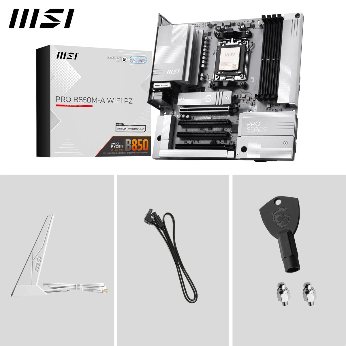 MSI PRO B850M-A WiFi PZ - AM5 Back-Connect mATX Mainboard - 7E78-001R