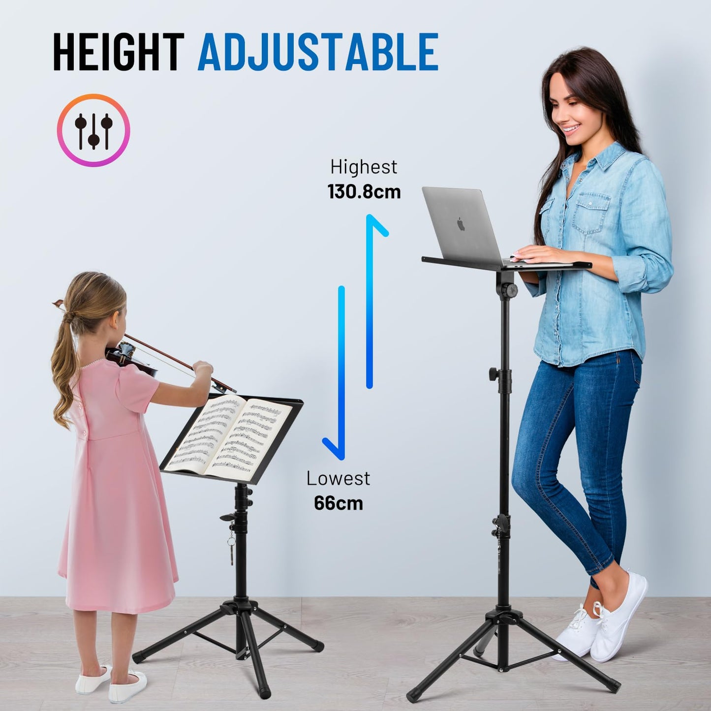 CAHAYA Projector Stand Projector Holder Multifunctional Floor Stand for Laptop Stand Projector Camera with Adjustable Height for Outdoor Films, Computer CY0331-1 - CY0331-1-EU
