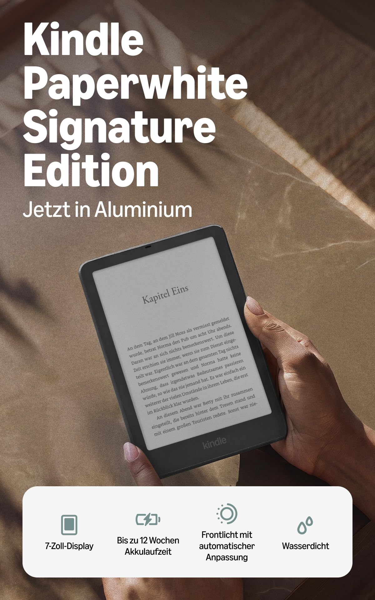 Amazon Kindle Paperwhite Signature Edition 32 GB (Cea mai recentă generație), mai subțire, nou design din aluminiu, display de 7 inci, iluminare frontală cu ajustare automată - Grafit - Z4P36D