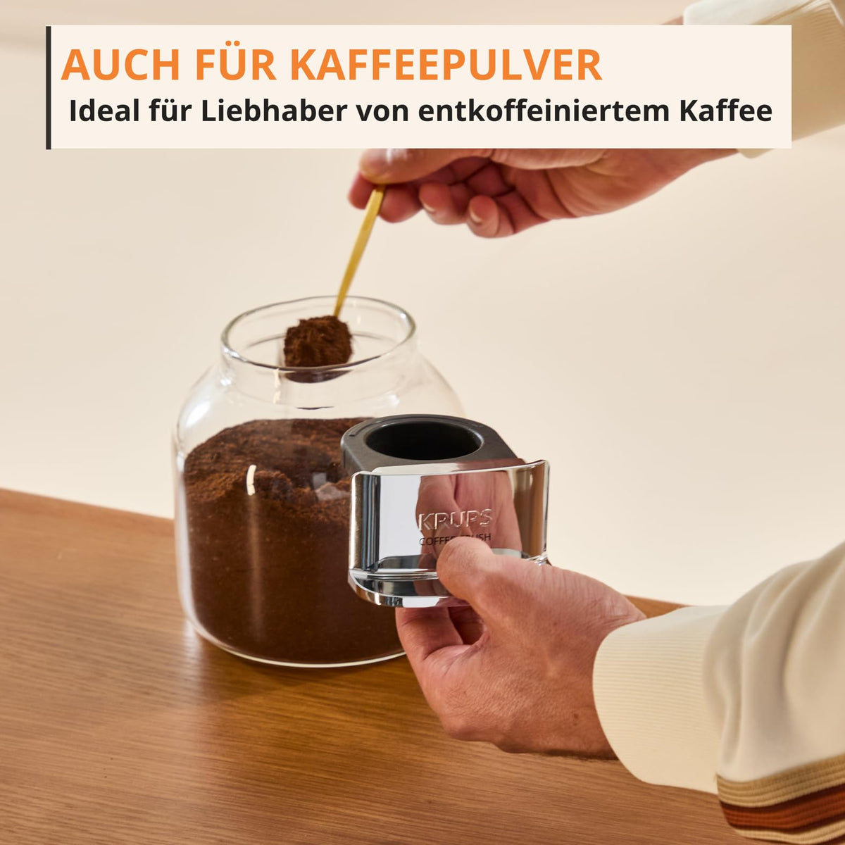 KRUPS Coffee Crush Extra Coffee Machine, only 15 cm wide, Beige - SA402AE0