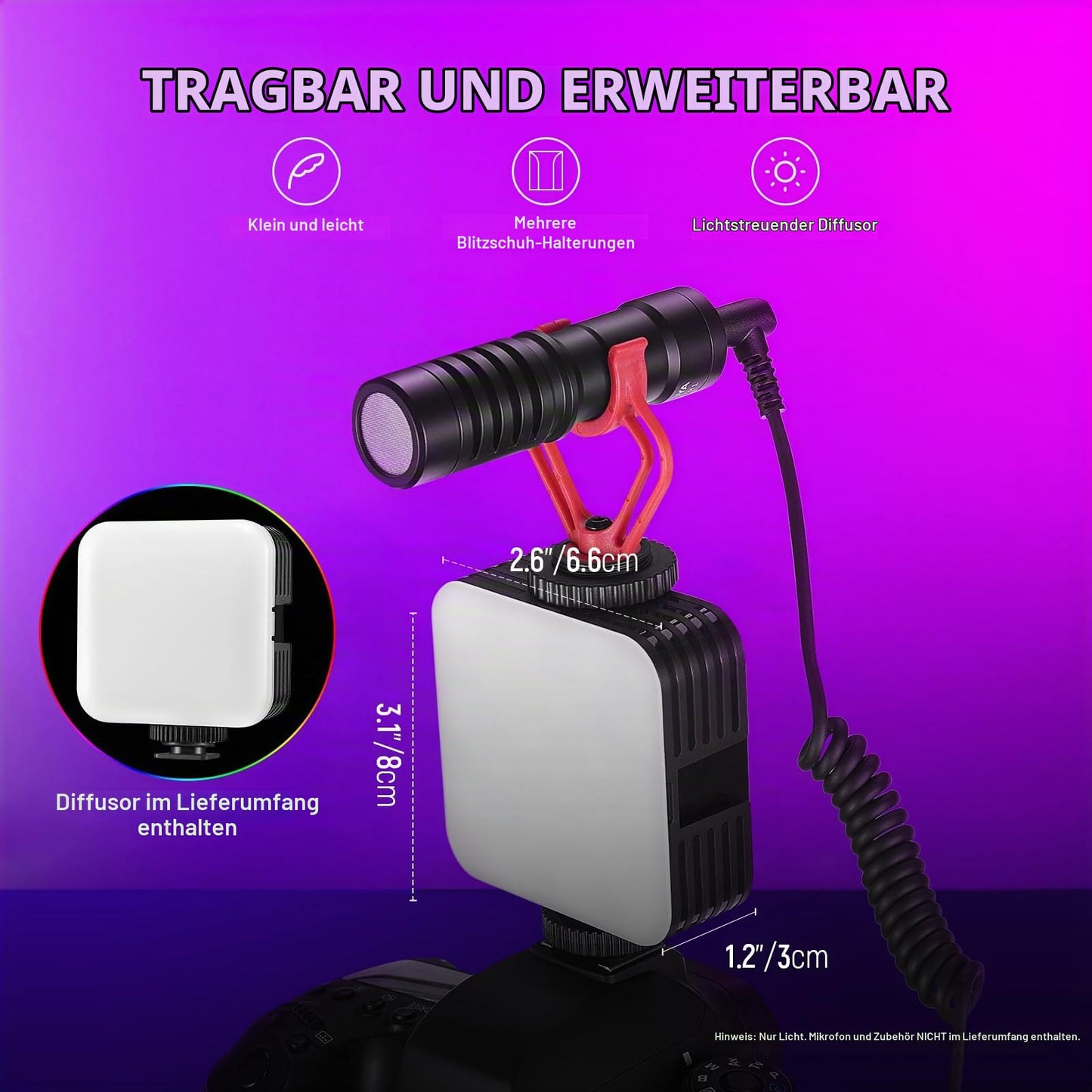 NEEWER Magnetic RGB Video Light, Pack of 2, RGB61 LED Camera Light