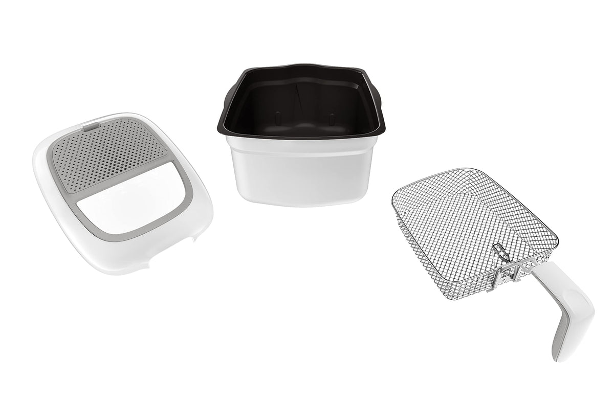 Tefal Super Uno Access Fryer, capacity 2.2 L, dishwasher-safe parts, odor filter, removable container, white/grey, FR3100