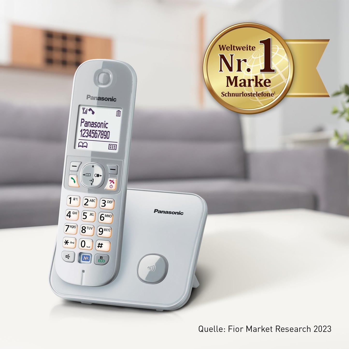 Panasonic KX-TG6811GS DECT cordless telephone (low radiation, eco mode, gap telephone, without answering machine, landline, call barring) pearl silver
