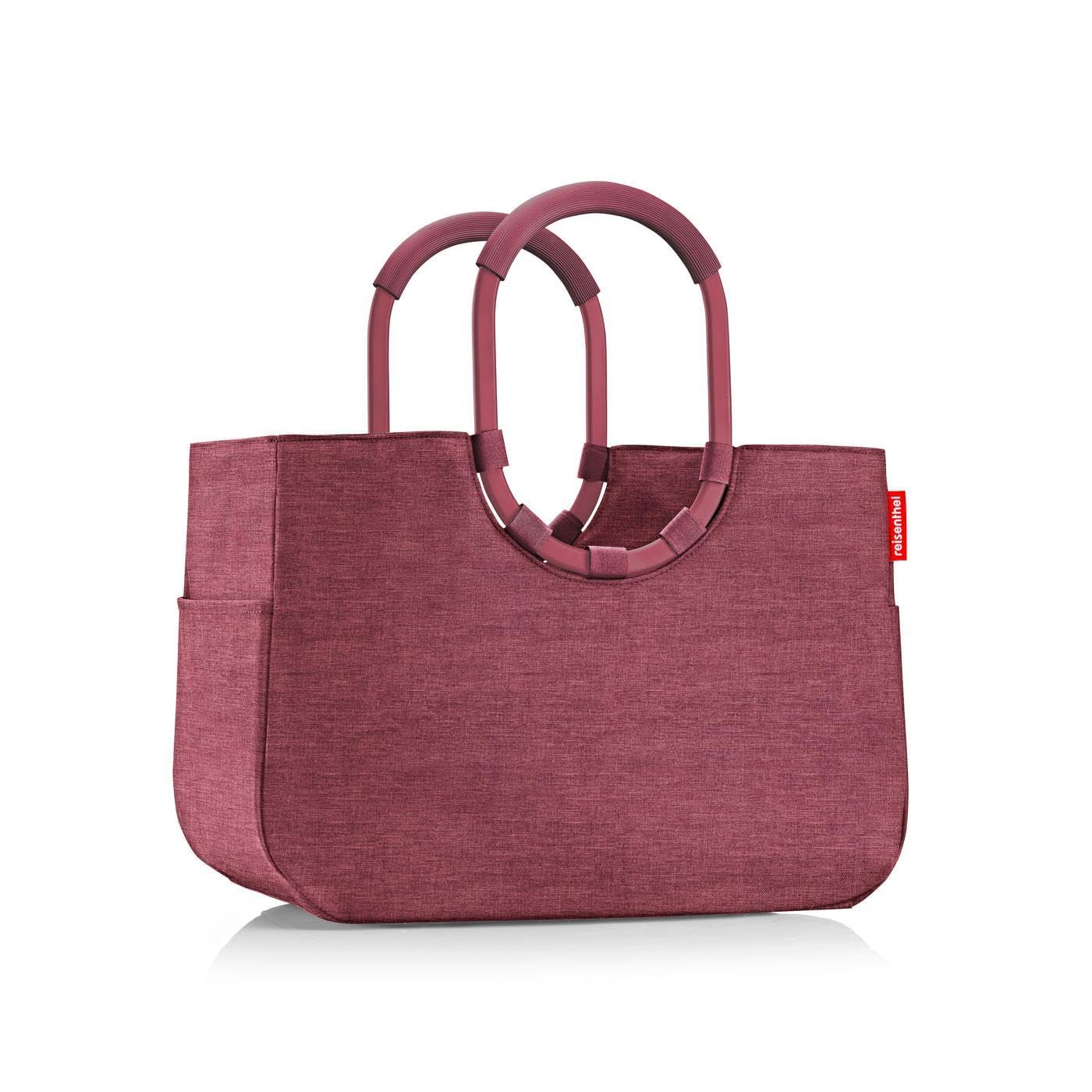 reisenthel loopshopper L twist maroon – sturdy bag with practical compartments made from recycled PET bottles – charming and water-repellent design - OR3104