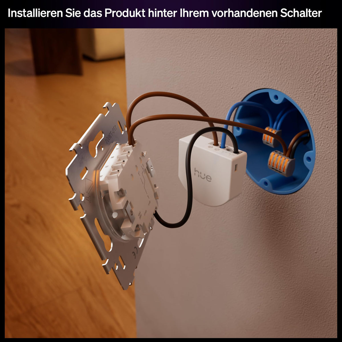 Philips Hue wired Smart Switch, 1-pack, for easy control of Hue lights, no batteries required, controllable via app or voice command, compatible with Apple Home, Google Home, and Alexa. - 929004297003