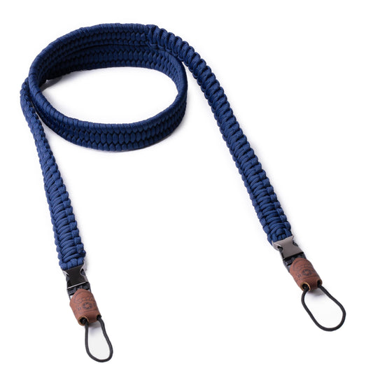 C-Rope camera strap THE TRAVELER hand-braided from paracord, shoulder strap with quick release, 100cm, navy blue - CRP-TRL-100-NBL
