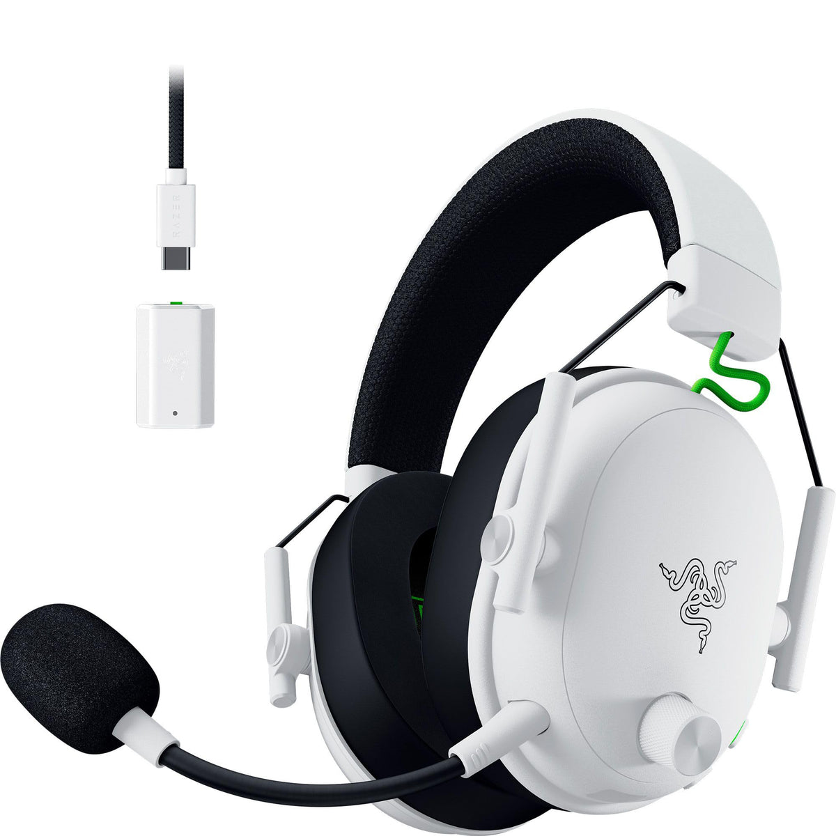 Razer BlackShark V3 Xbox S|X - Wireless E-Sport Headset - Triforce 50mm Drivers - Detachable Wideband Microphone - HyperSpeed 2.4 GHz & Bluetooth - Surround Sound - Xbox/PC | White - RZ04-05410500-R3M1