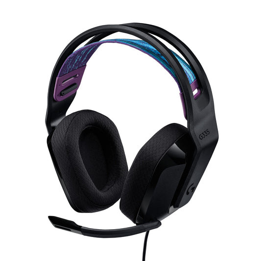 Logitech G G335, Wired Gaming Headset, Microphone with Flip Mute Switch, 3.5mm Audio Jack, Memory Foam Ear Pads, Lightweight, Compatible PC, PlayStation, Xbox, Nintendo Switch - Black - 981-000978