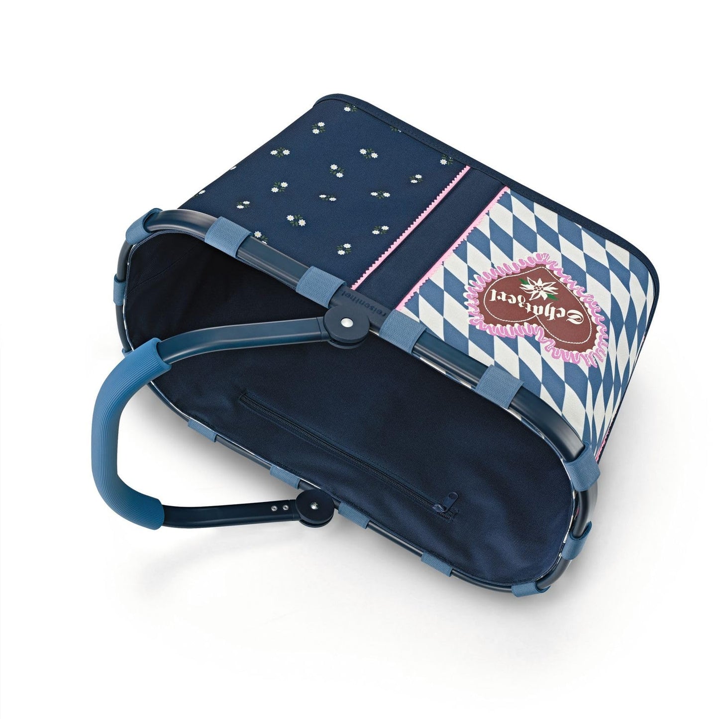 Reisenthel carrybag frame Bavaria 6 blue – Stable shopping basket with lots of storage space and practical inner pocket – Elegant and water-repellent design - BK4083